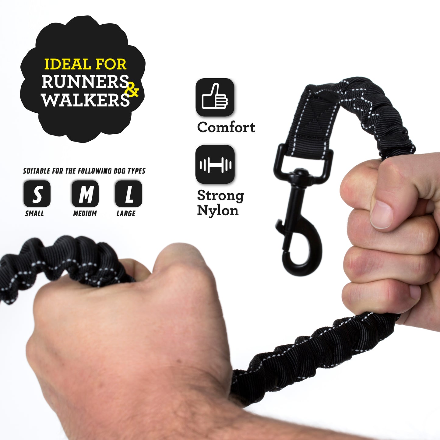 Original Hands Free Dog Lead - Running Dog Lead with Waist Belt - 1 Dog