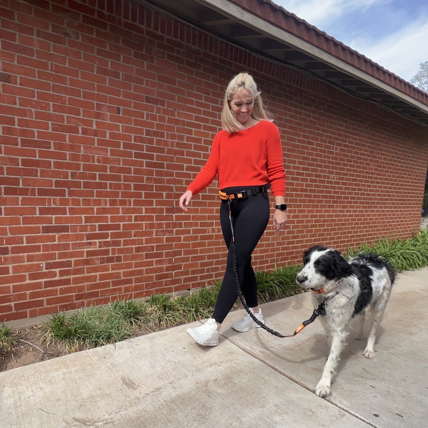 Athletic Hands Free Dog Lead - Running Dog Lead with Waist Belt - 1 Dog - Barkswell