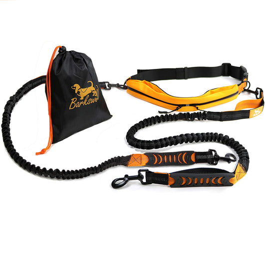 Athletic Hands Free Dog Lead - Running Dog Lead with Waist Belt - 2 Dogs - Barkswell
