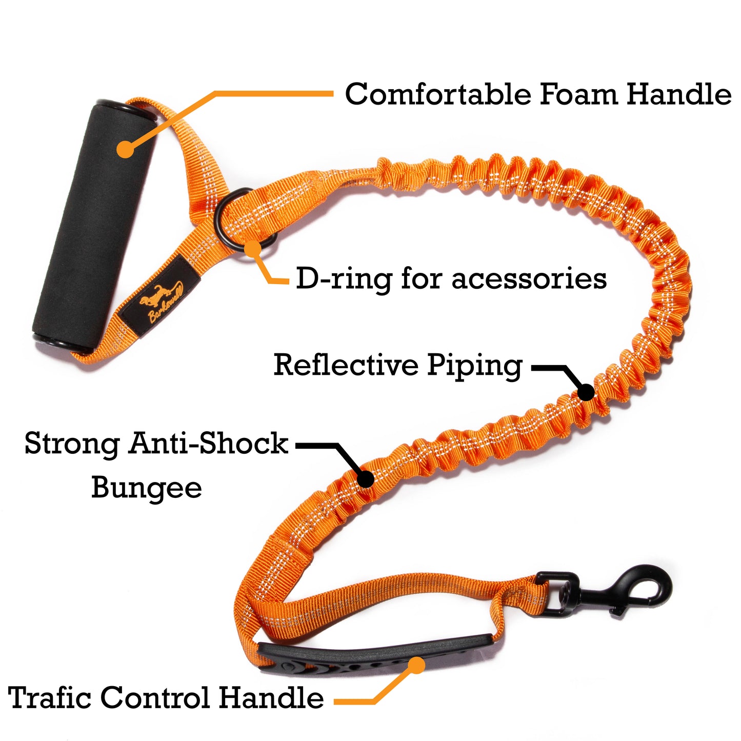 Premium Anti Pull Dog Lead - Strong Dog Leads for Large Dogs - No Pull Bungee Dog Lead