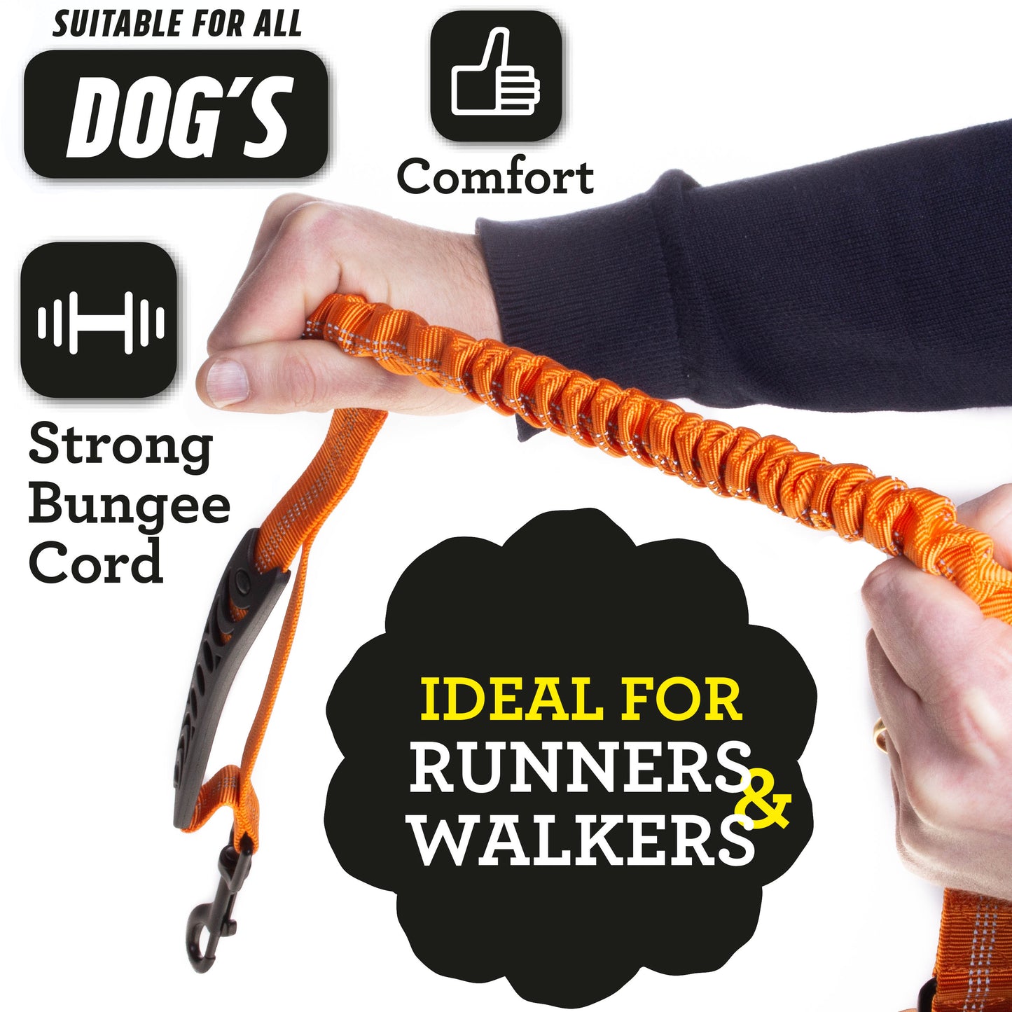 Premium Anti Pull Dog Lead - Strong Dog Leads for Large Dogs - No Pull Bungee Dog Lead